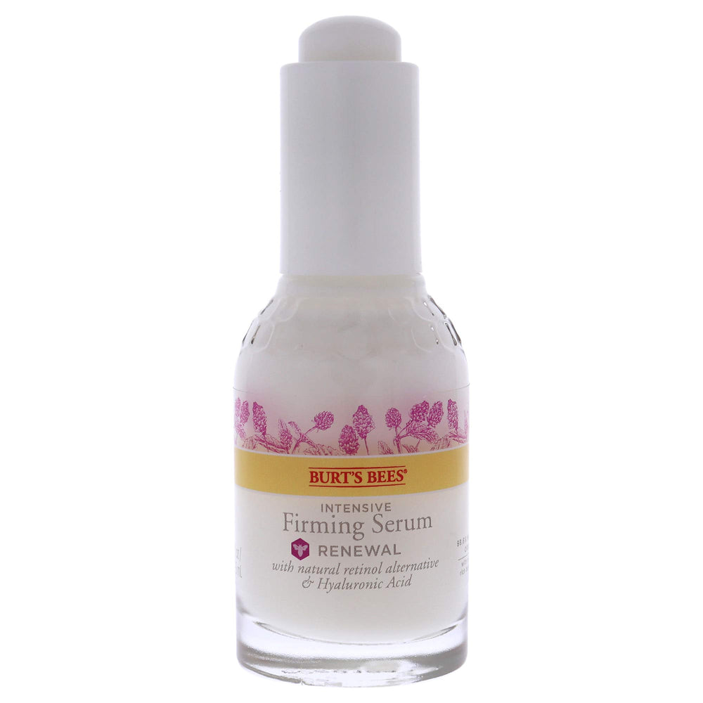 Burt's Bees Renewal Serum dropper applying formula to skin for absorption