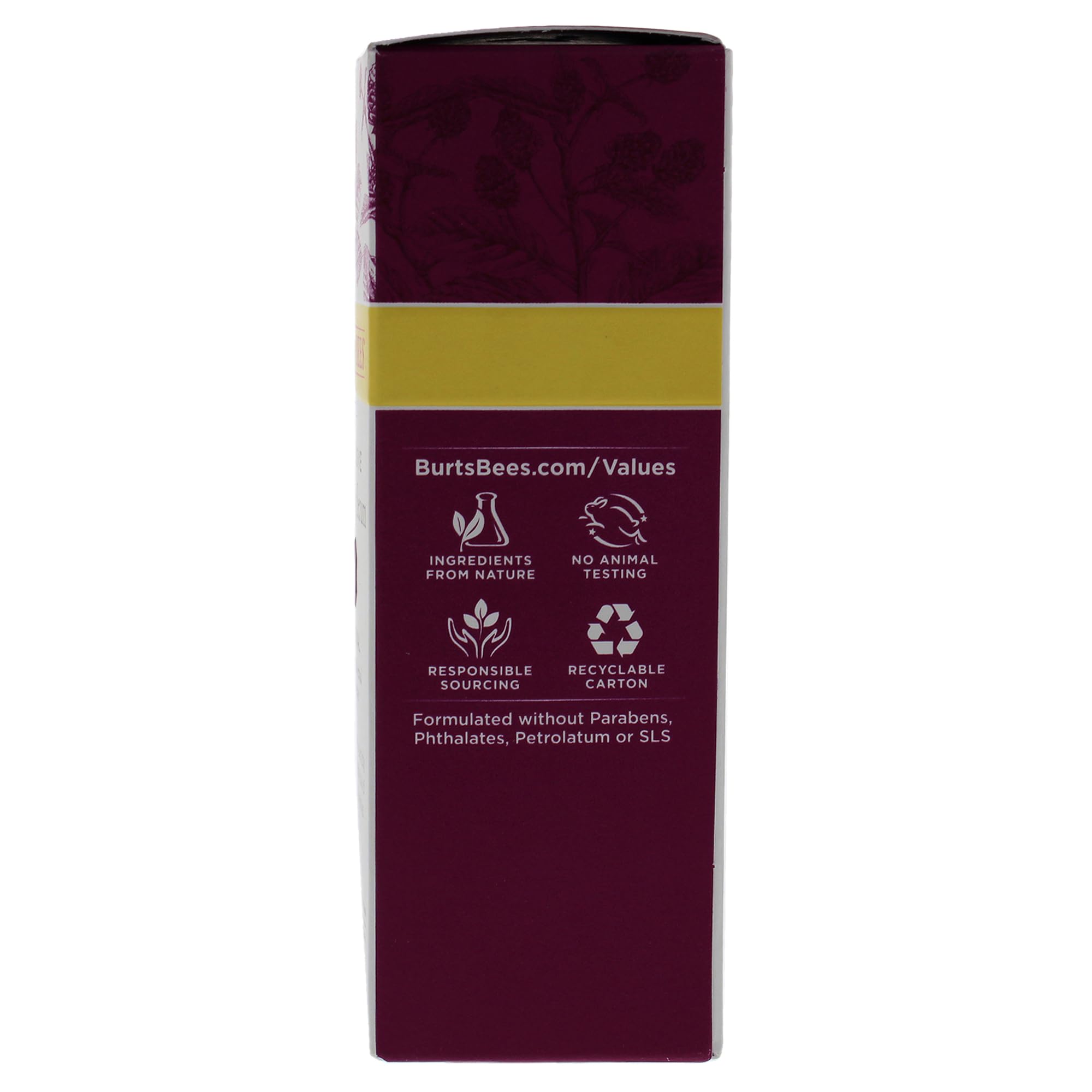 Burt's Bees Renewal Serum parabens-free and SLS-free claim