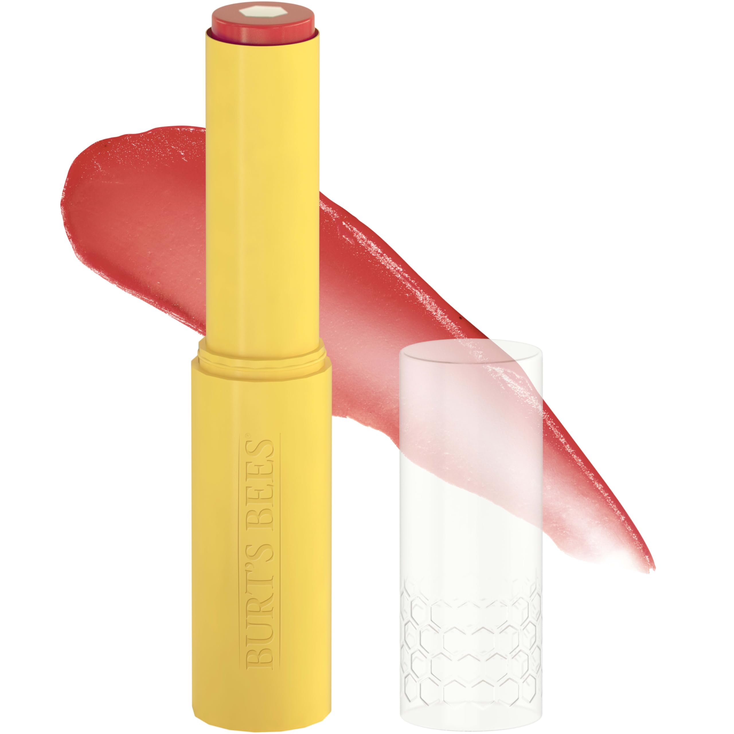 Burt's Bees Rose Knows packaging with rosy tint for on-the-go hydration.