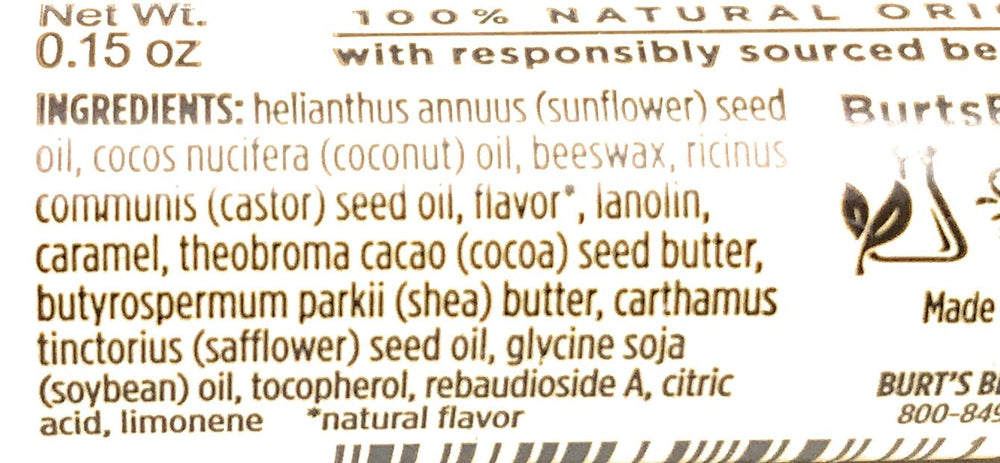 Burt's Bees Salted Caramel Lip Balm creamy formula close-up for lasting moisture
