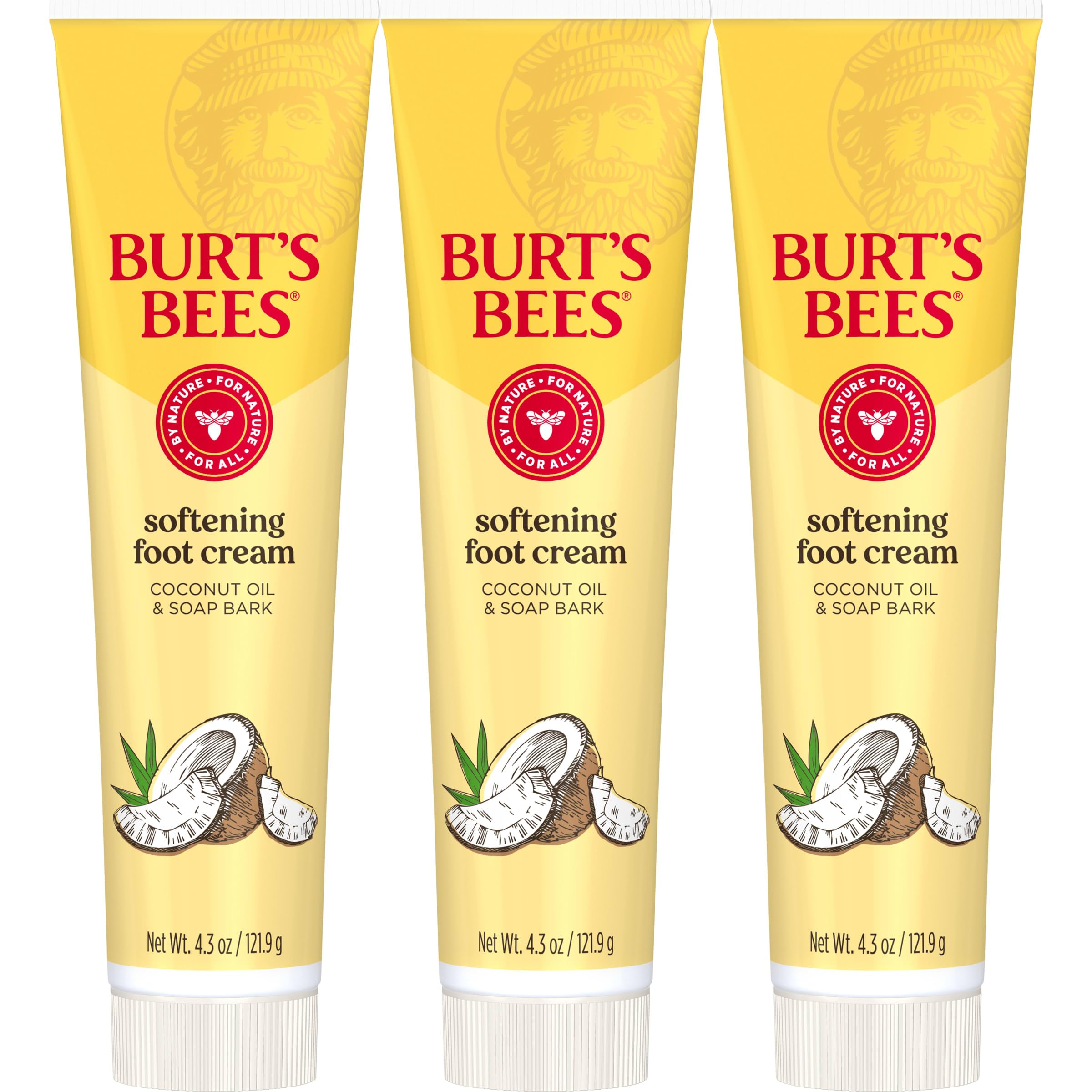 Burt's Bees Softening Foot Cream bottle with coconut oil formulation for dry feet