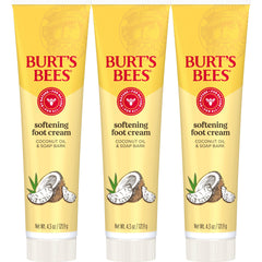 Burt's Bees Softening Foot Cream bottle with coconut oil formulation for dry feet