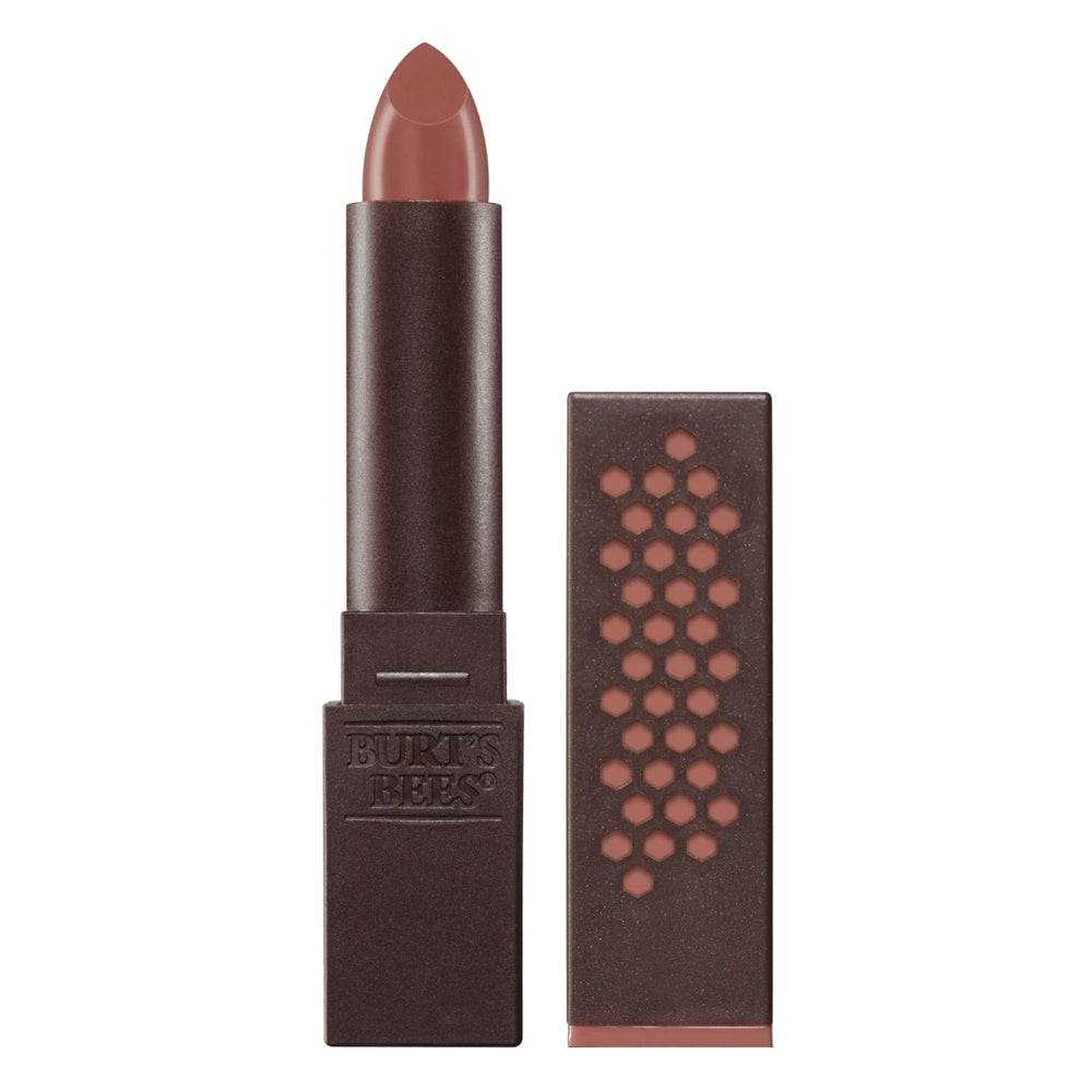 Burts Bees Suede Splash lipstick tube shows rich color and natural moisture.