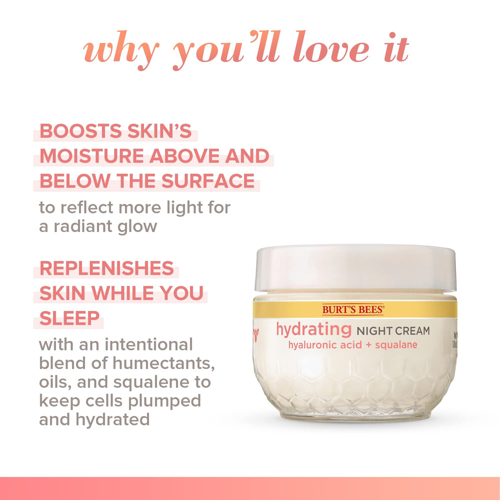 Burt's Bees Truly Glowing Night Cream dab on finger for easy nightly application.