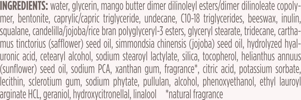 Burt's Bees Truly Glowing Night Cream close-up of ingredients highlights natural-origin formulation.