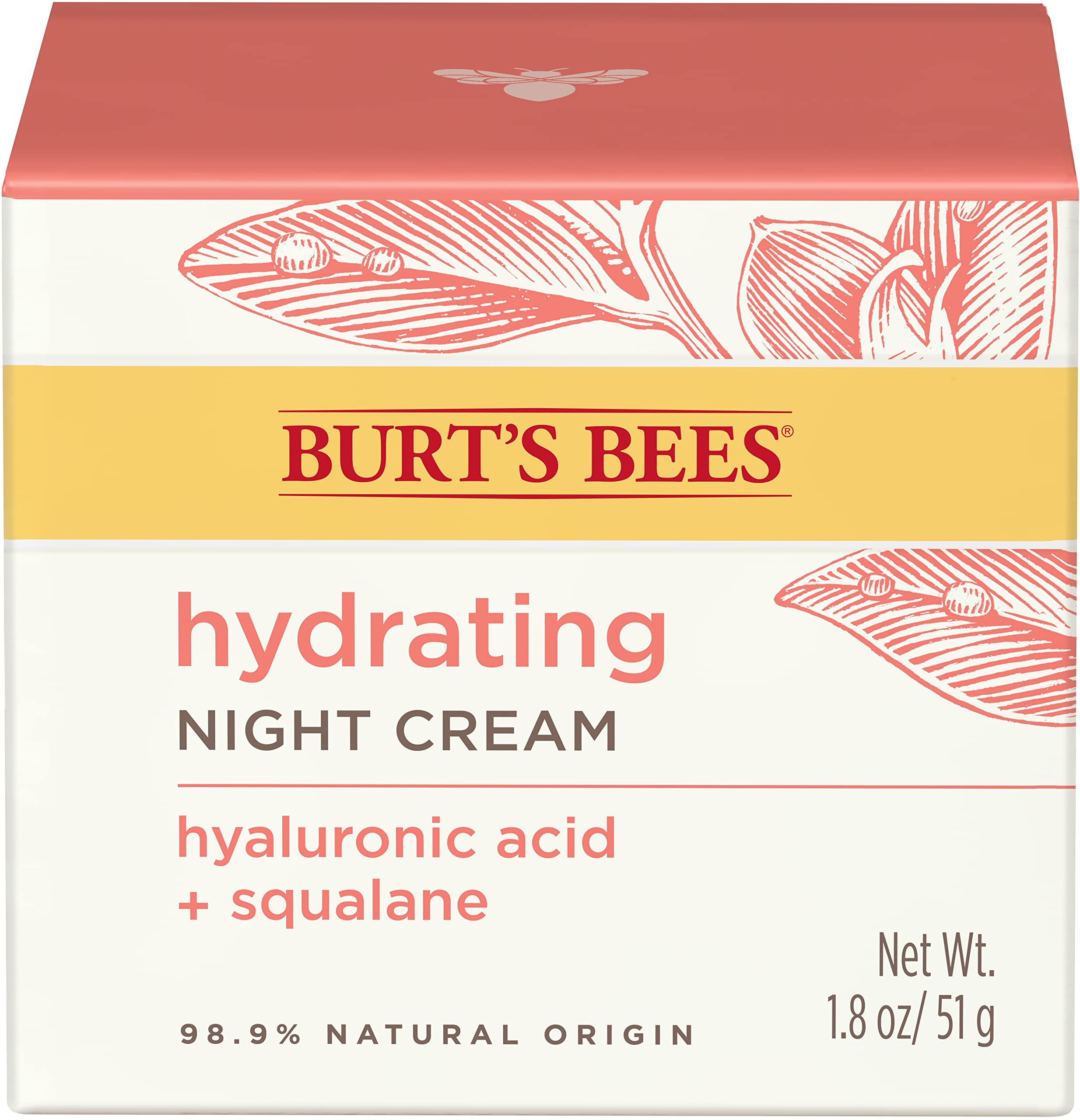 Burt's Bees Truly Glowing Night Cream nightstand scene promotes a soothing evening skincare ritual.