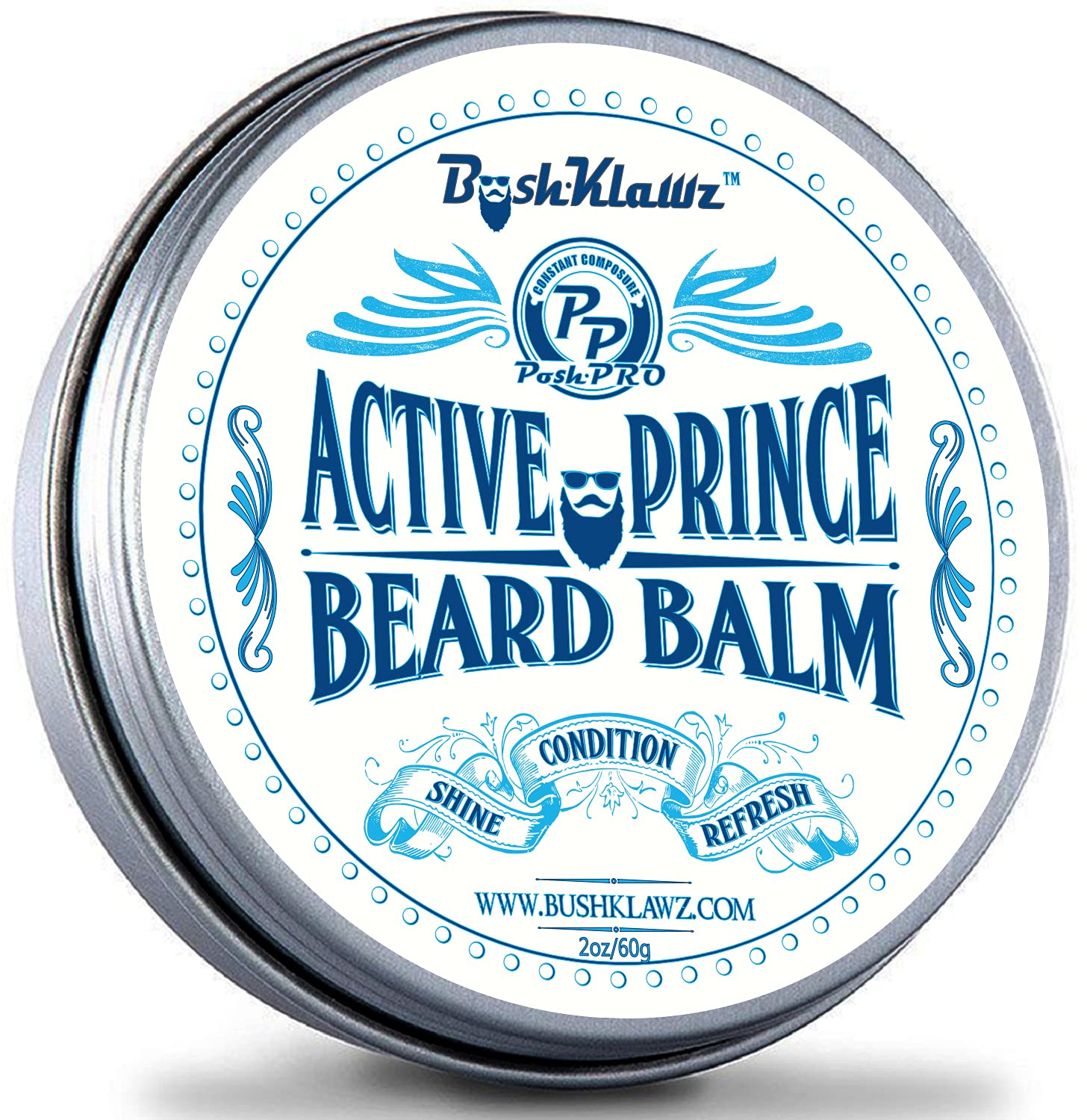 BushKlawz Lumber beard balm 2oz jar for rugged, conditioned scruff.