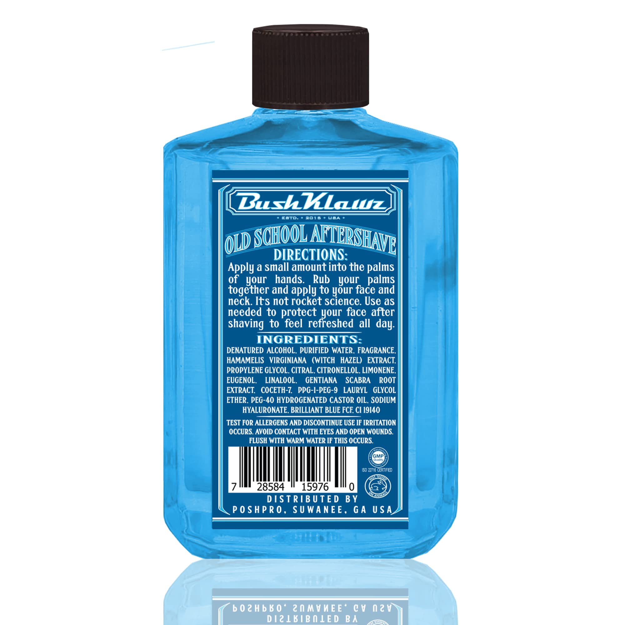 BushKlawz Lumber Prince bottle close-up with rugged, comforting aftercare vibe.