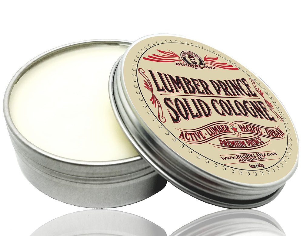 BushKlawz Premium Prince solid balm offers easy, no-mess application to pulse points.