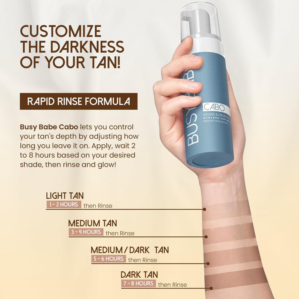 Busy Babe Cabo rapid-dry formula dries quickly after application.