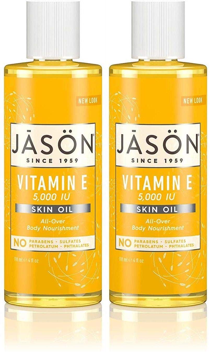 BUTO Jason Naturals Vitamin E Skin Oil bottle pour for smooth, nourished skin daily.