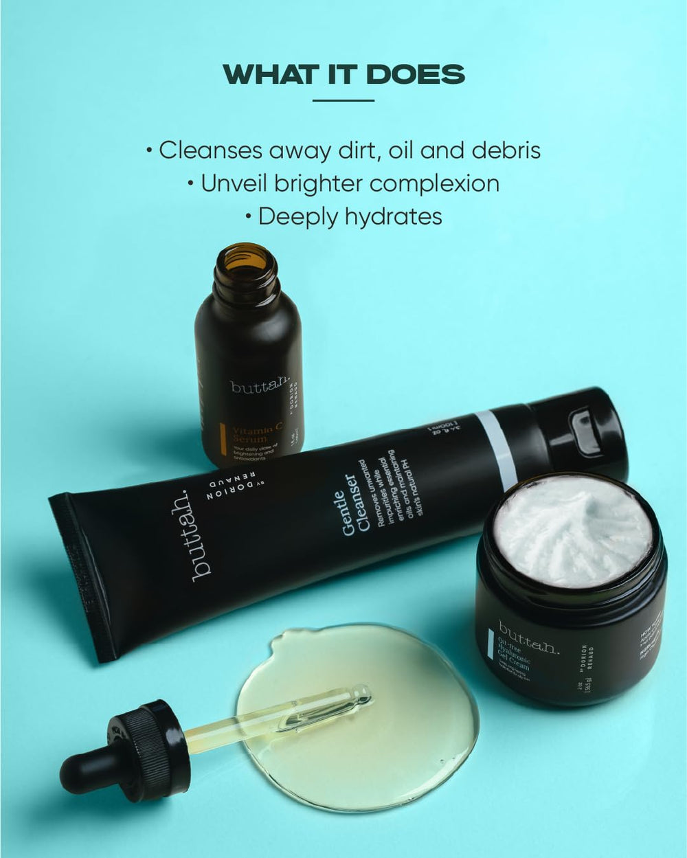 Buttah Dorion Renaud oil-free moisturizer dispense reveals easy, mess-free application.