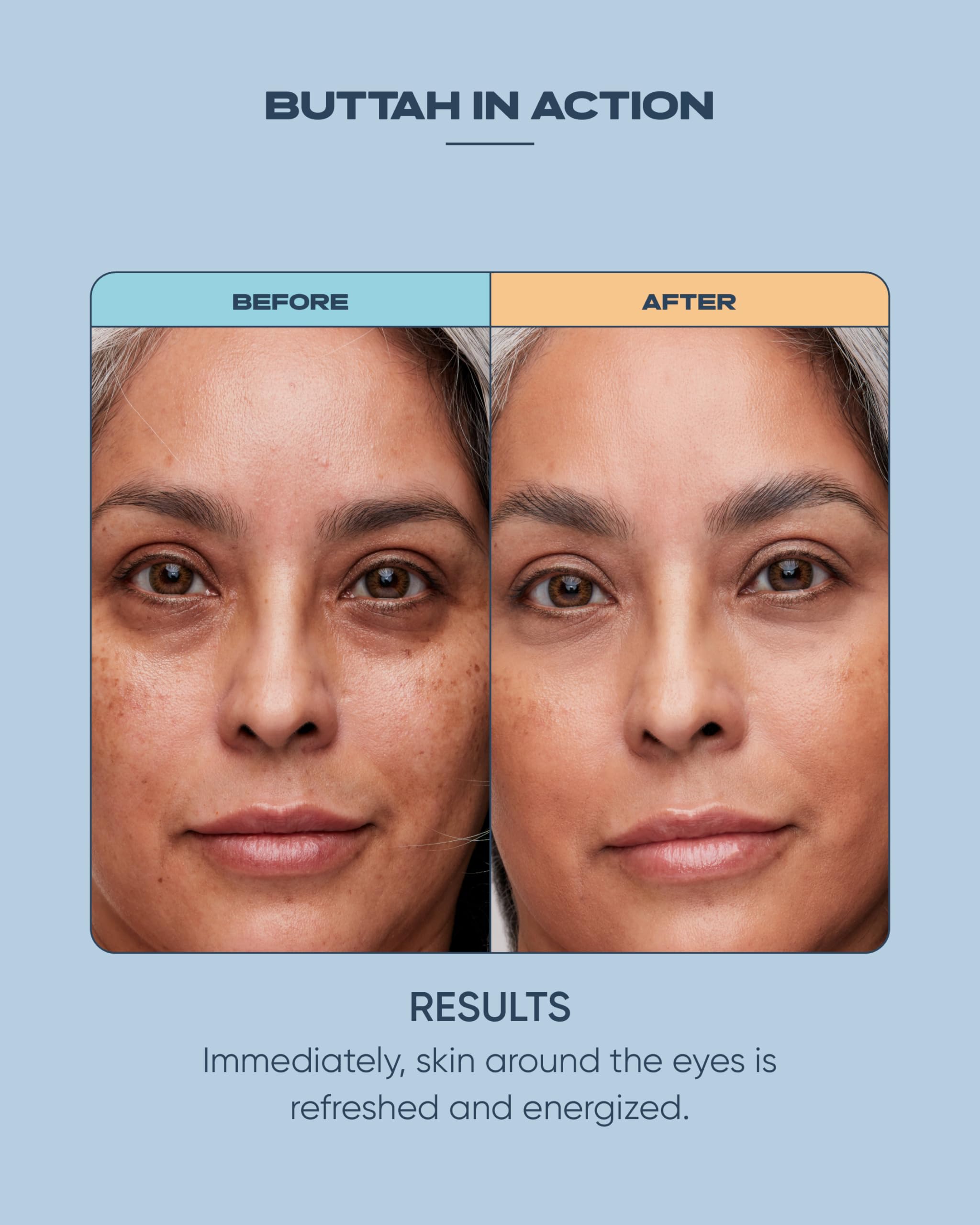 Buttah Eye Cream skin glow after application suggests radiance