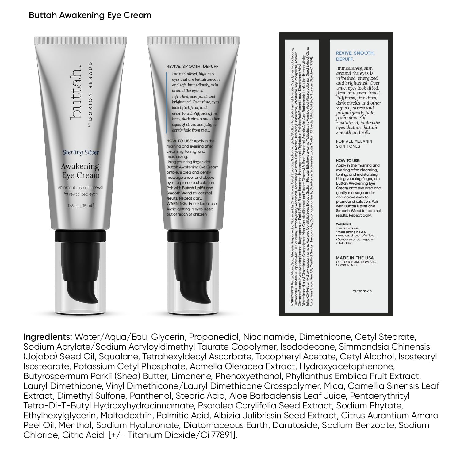 Buttah Eye Cream — texture swirl illustrating luxurious, fast-absorbing formula