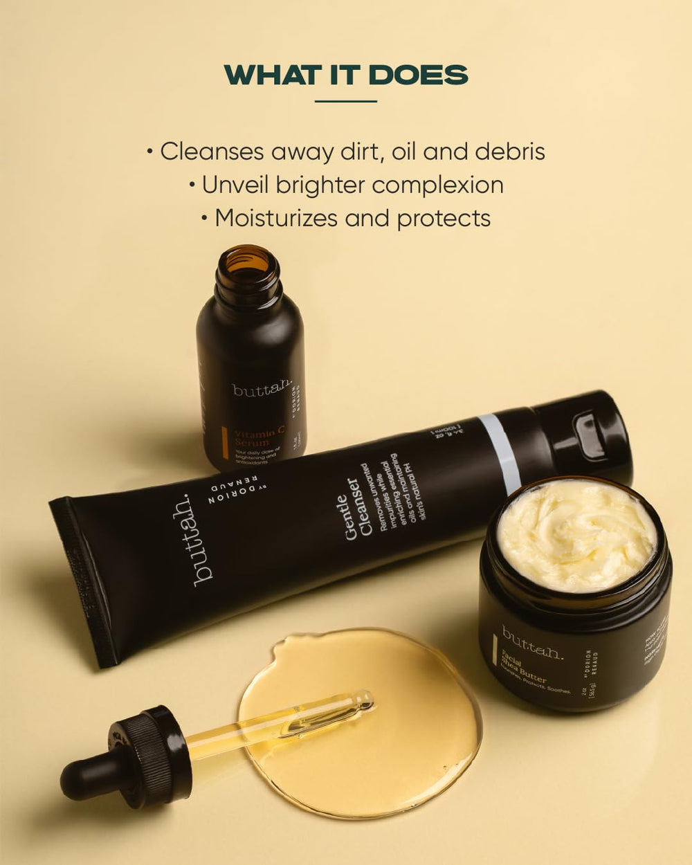 Buttah Skin facial cleanser tube delivers gentle cleansing while preserving moisture.