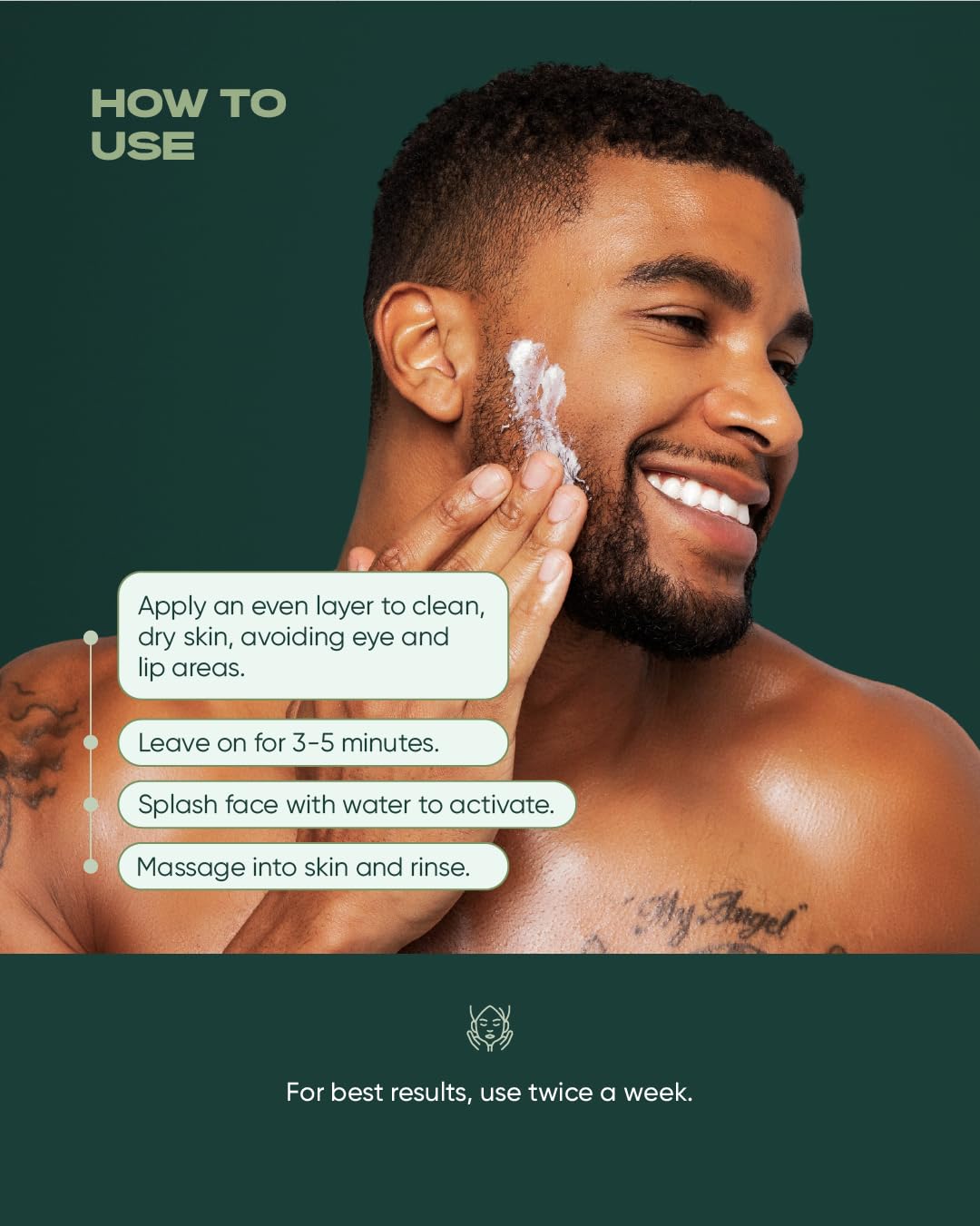 Buttah Tea Tree & Aloe scrub applied on skin during gentle massage