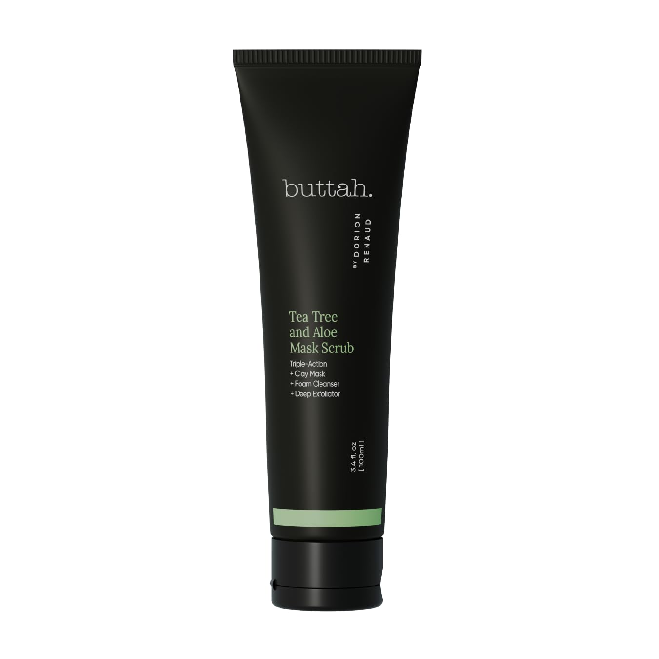 Buttah Tea Tree & Aloe scrub tube with creamy texture for refreshing cleanse
