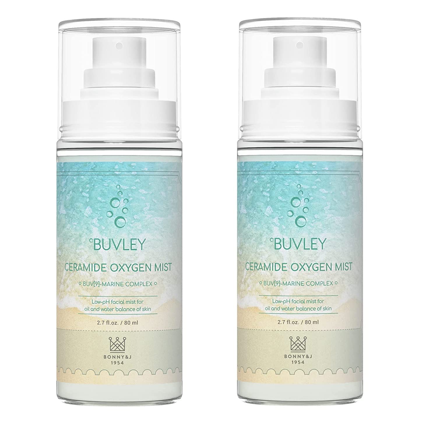 BUVLEY Ceramide Oxygen Face Mist bottle delivering hydration and balanced skin.
