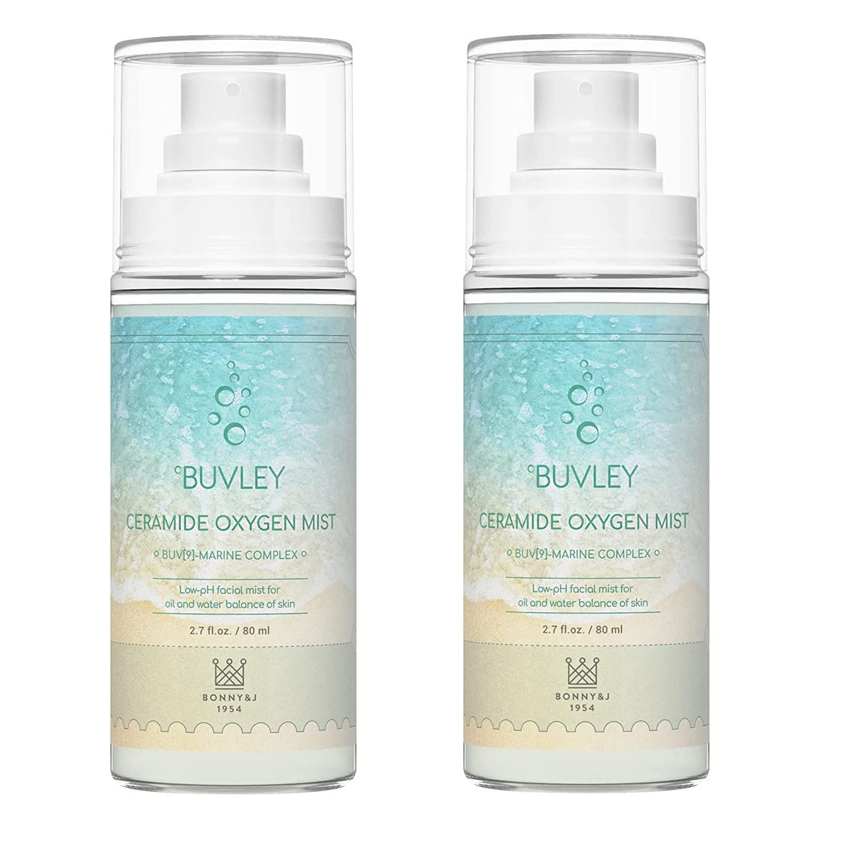 BUVLEY Ceramide Oxygen Face Mist bottle delivering hydration and balanced skin.