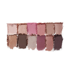 BUXOM Forever Babe palette swatches show blendable formulas for day-to-night transitions.