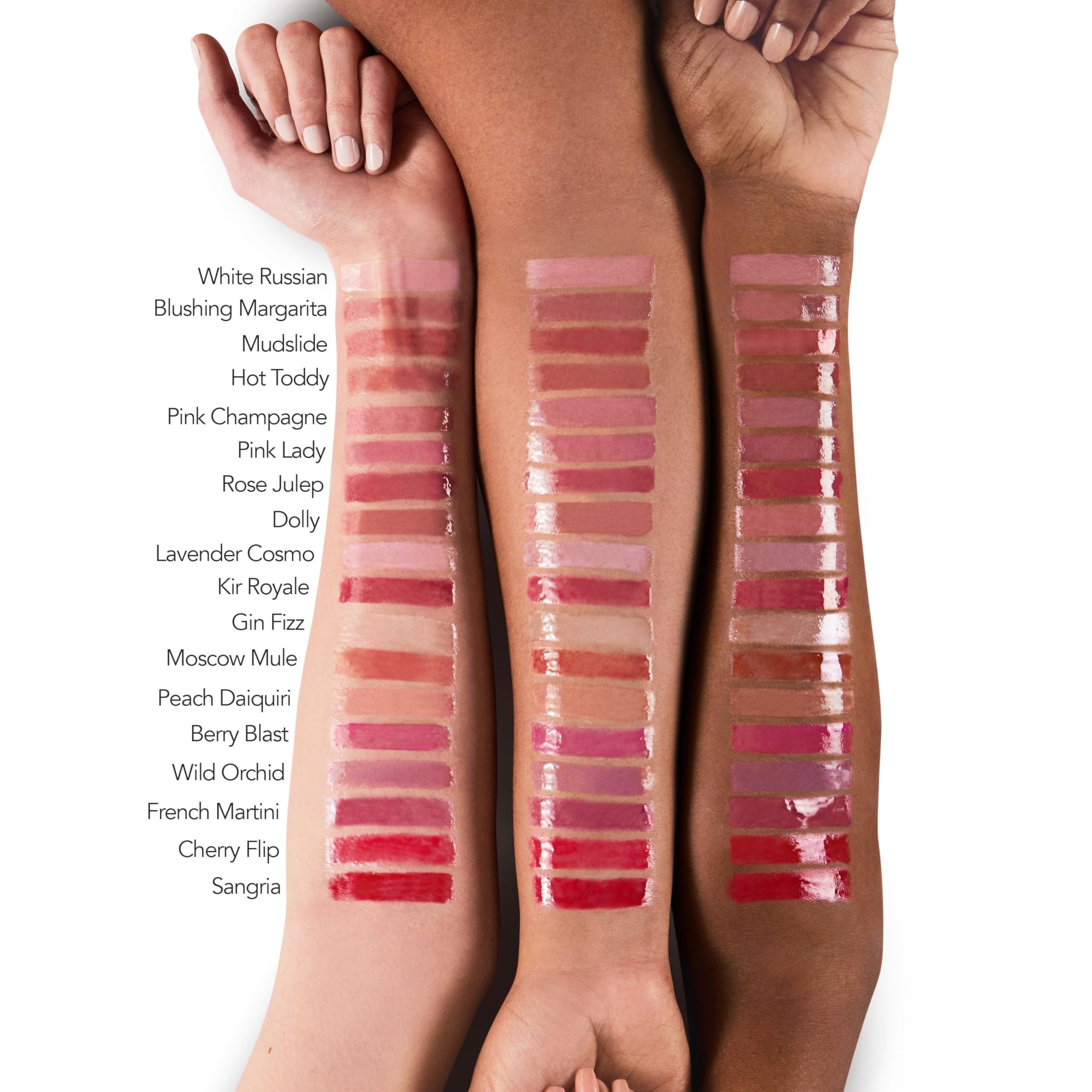 Buxom Cherry Flip applicator gliding on lips for a plush, fuller look.
