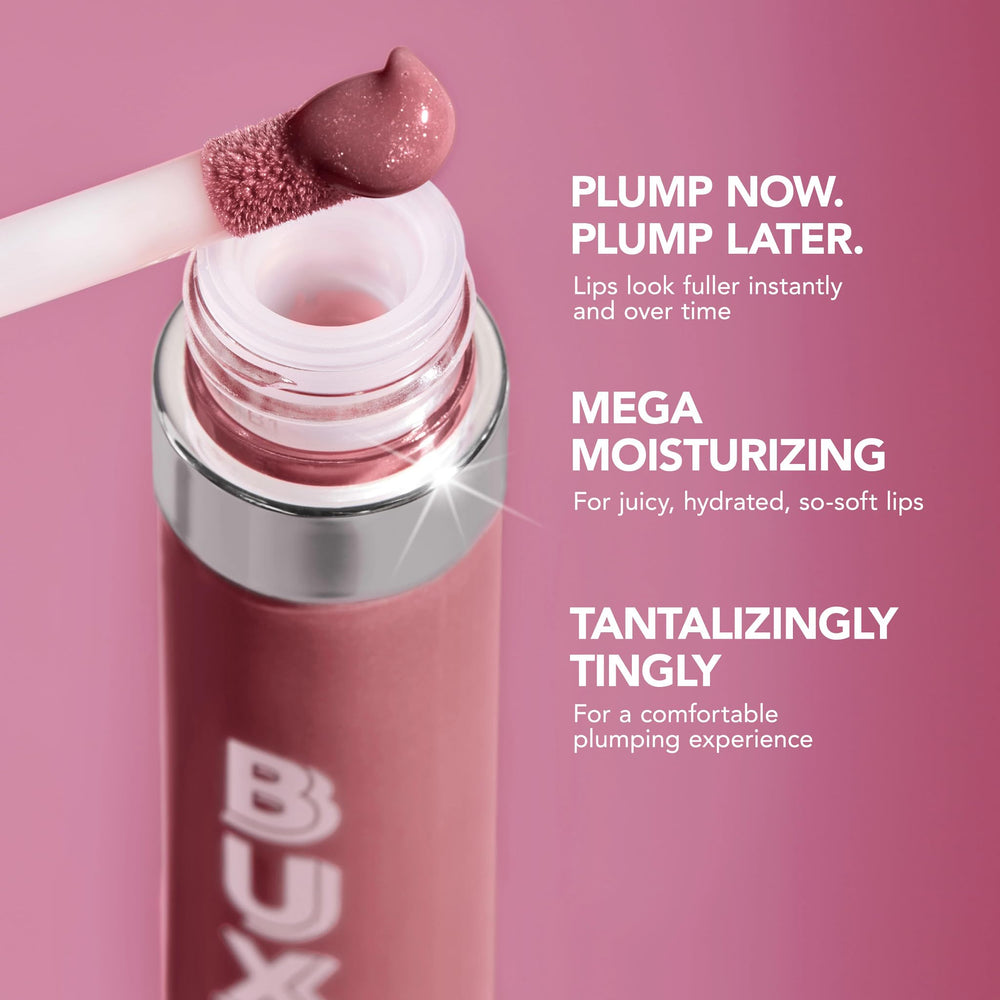 Buxom Cherry Flip features peptides and vitamins for soft lips.