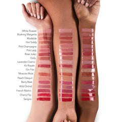 Close-up swatch of Buxom Creamsicle gloss shows creamy, non-sticky shine