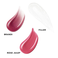 Buxom Full-On Lip Polish Mini Filler swatch with glossy shine