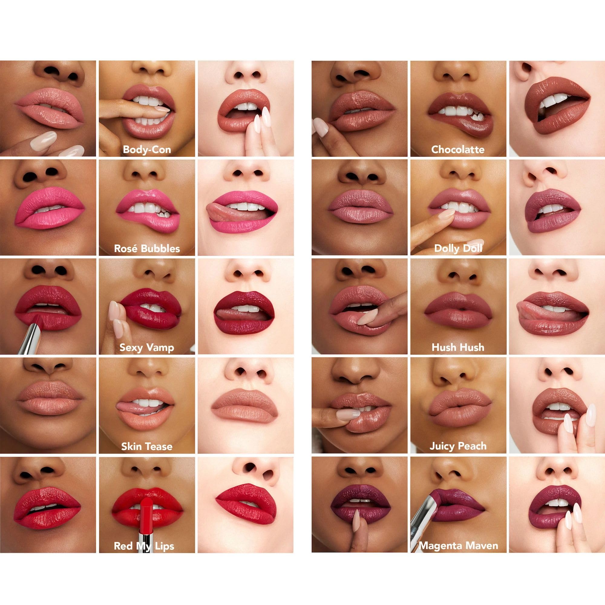 Buxom Magenta Maven lip color provides feather-resistant finish and comfortable, non-drying wear.
