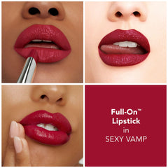 Buxom Full-On Sexy Vamp curved bullet enables precise lip definition.