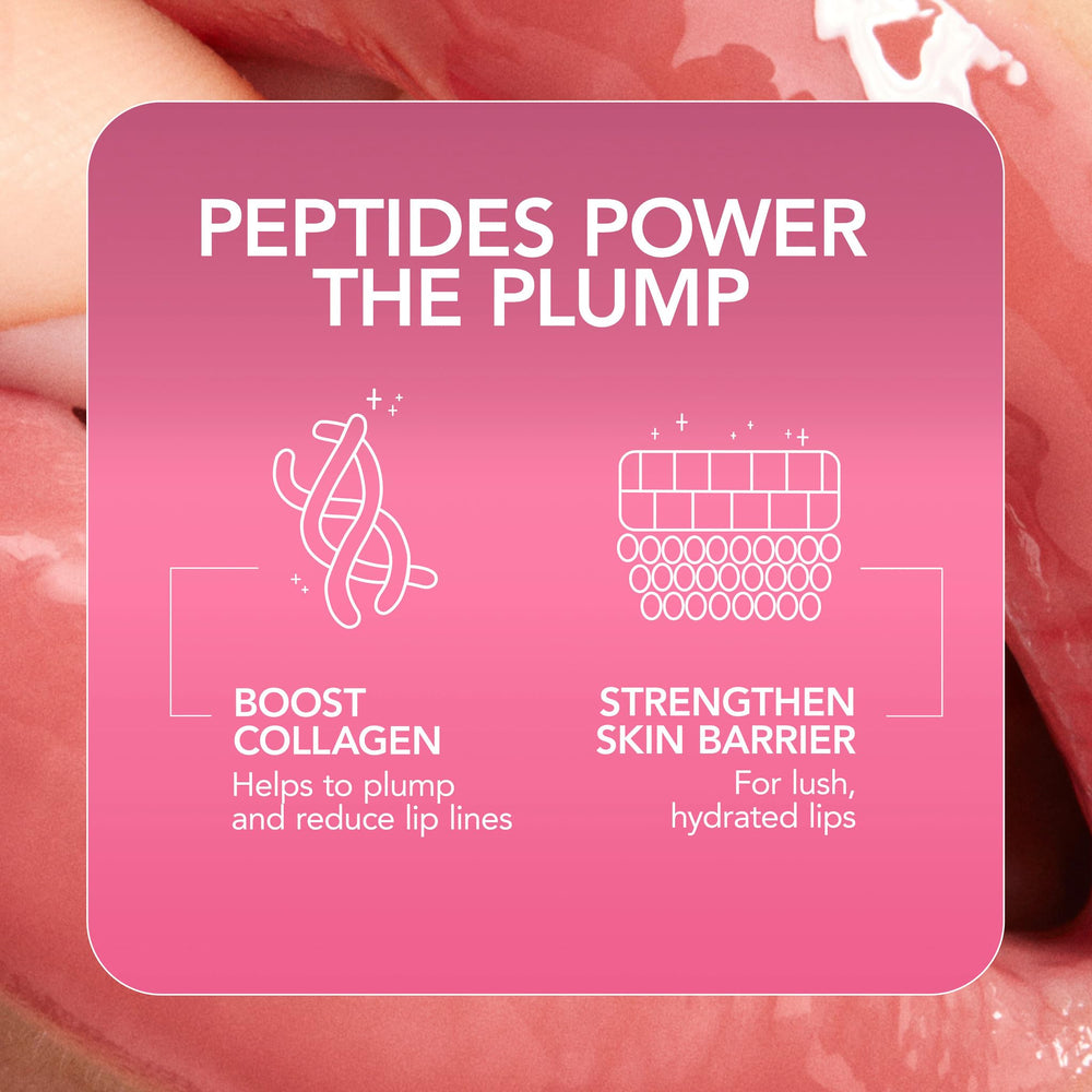 Buxom lip care with vitamins A and E for lasting moisture.