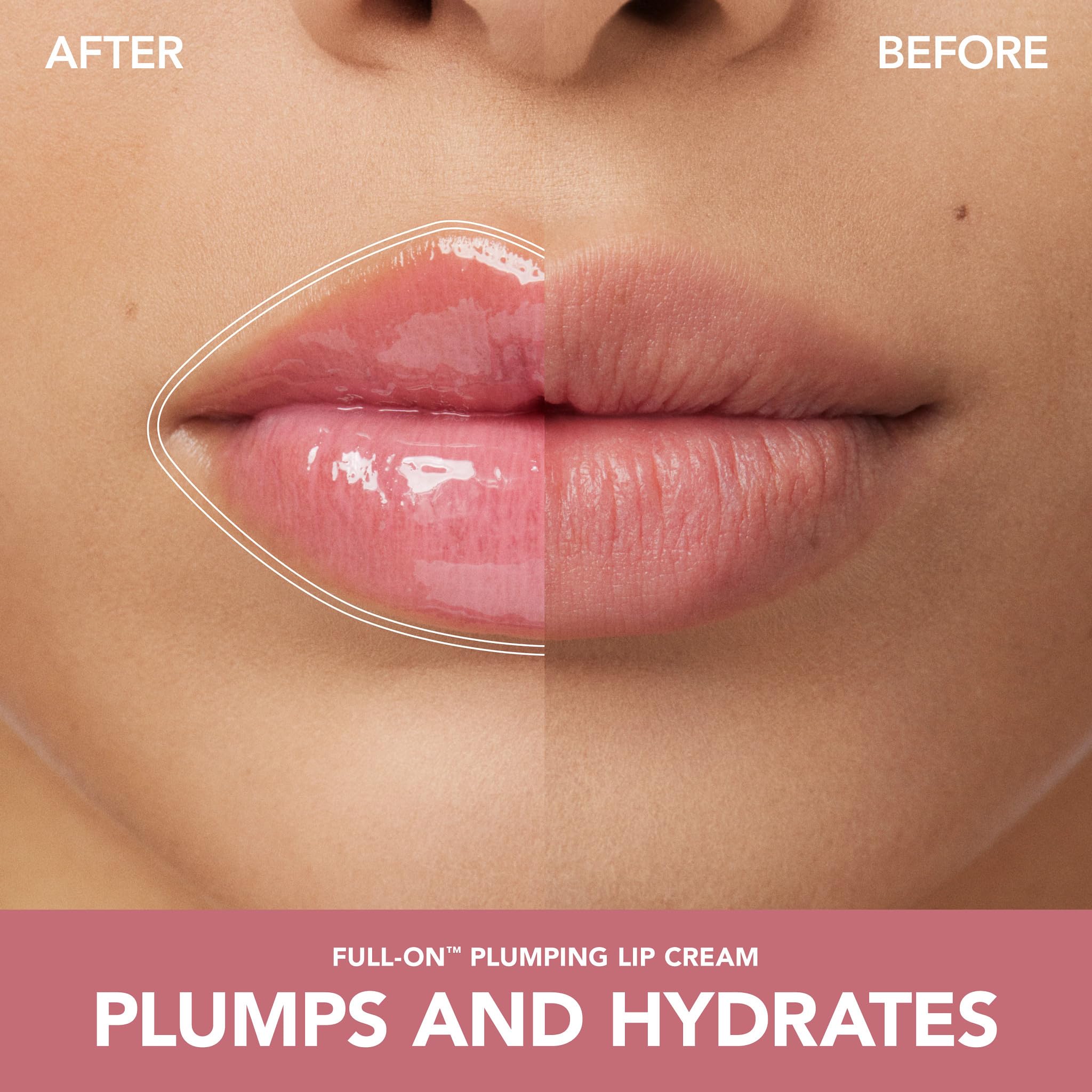 Buxom Lip Cream Creamsicle highlighting plump appearance and high-shine finish