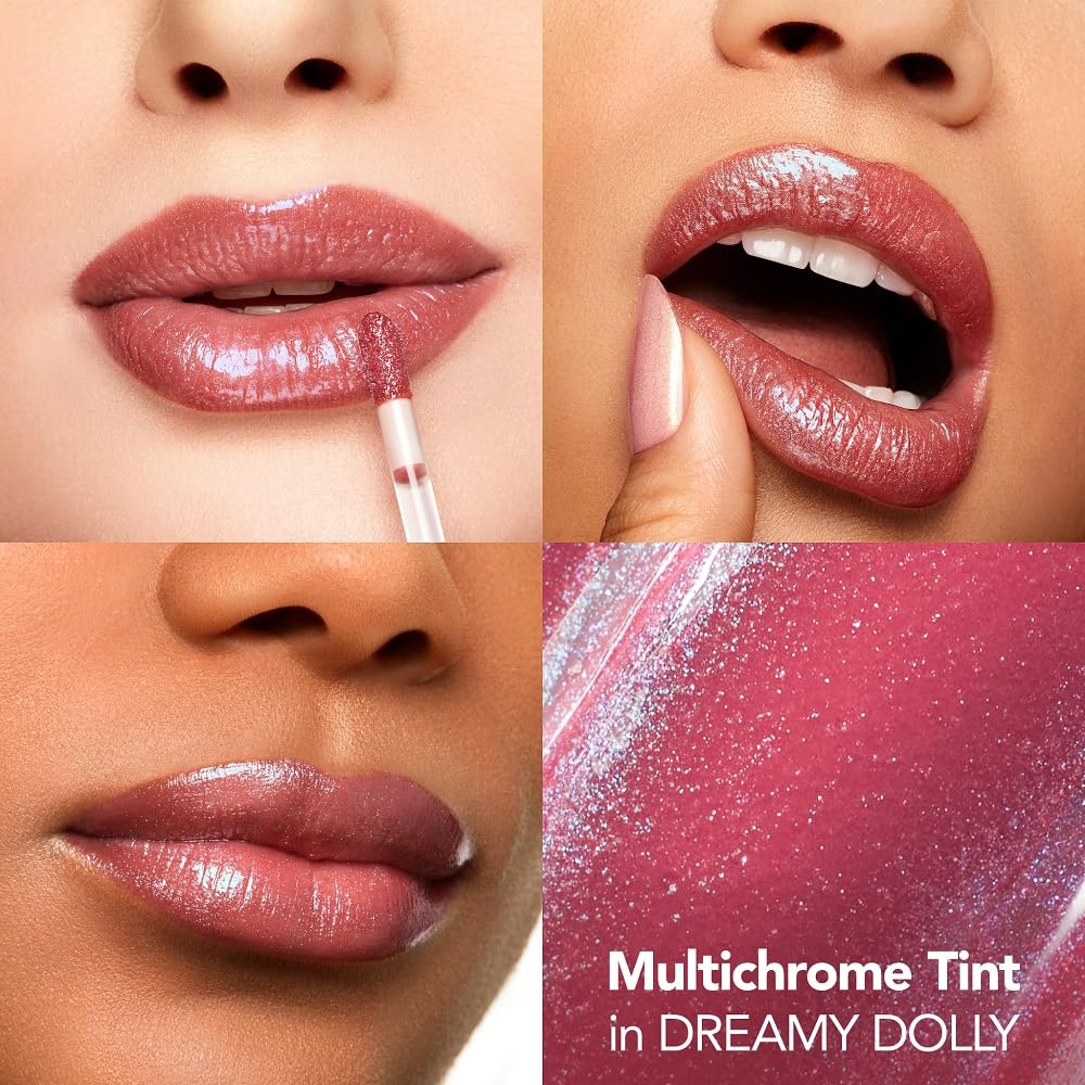 Buxom Plump Shot Peptides lip serum applicator in use with cooling feel
