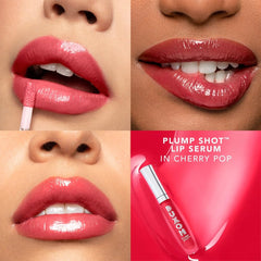 Close-up of lips showing the plump effect from Buxom Plump Shot Lip Serum