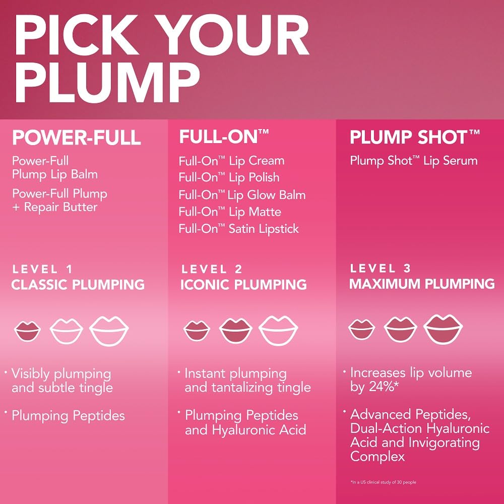 Buxom Plump Shot Peptides lip serum swatch application showing color