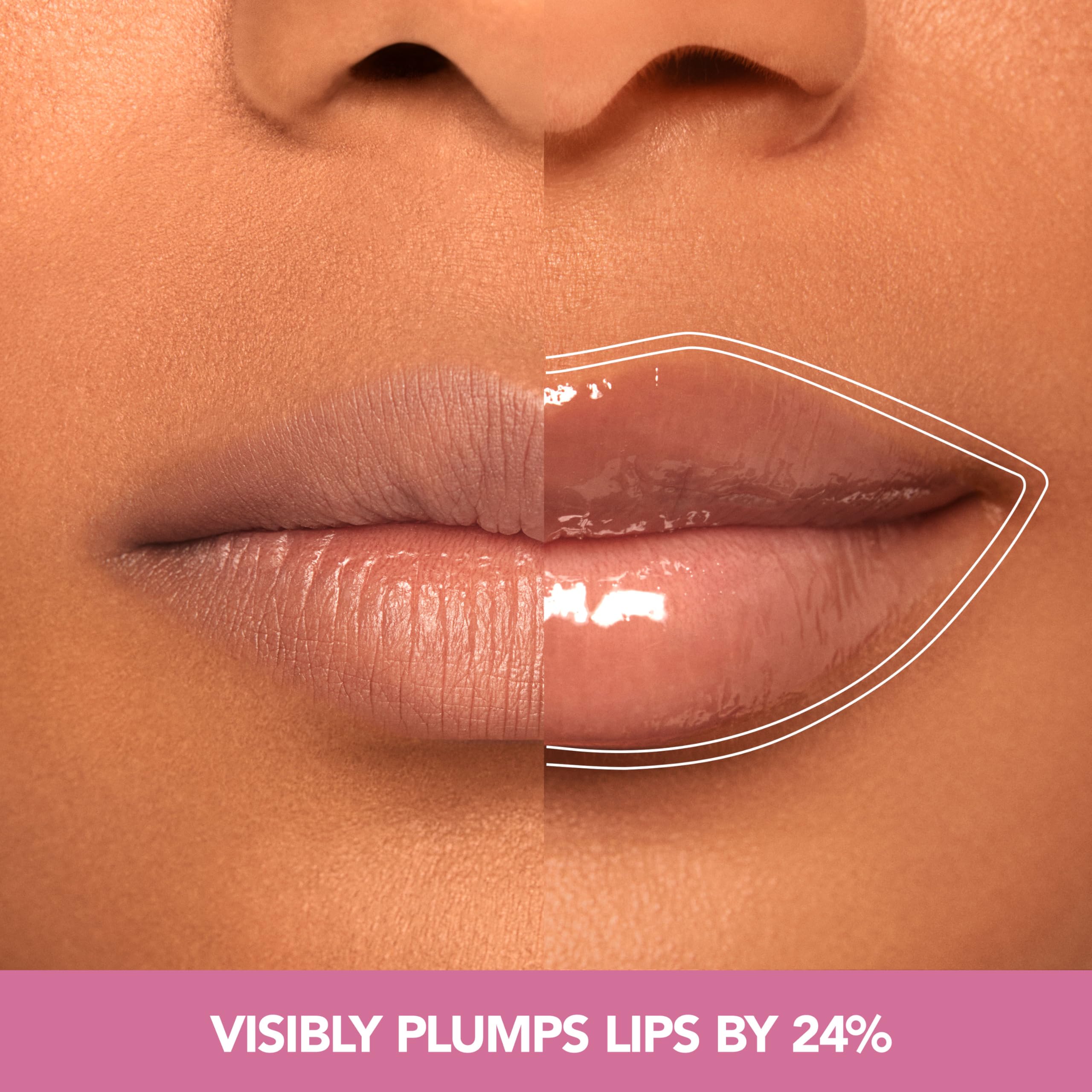 BUXOM Power-Full Plump Lip Balm showing a tingling texture on lips.