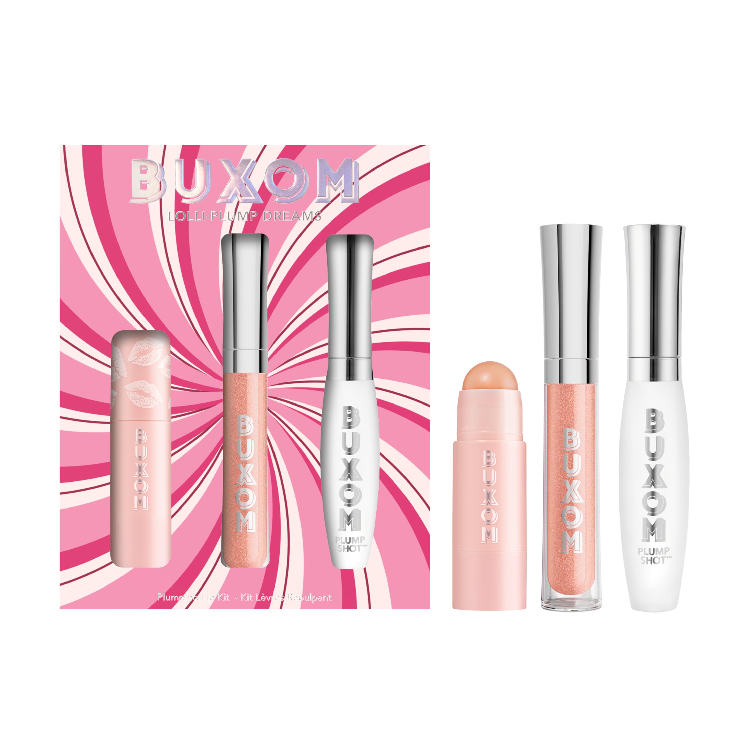 BUXOM Power-Full Plump Lip Balm tube closeup highlighting hydration and fullness.
