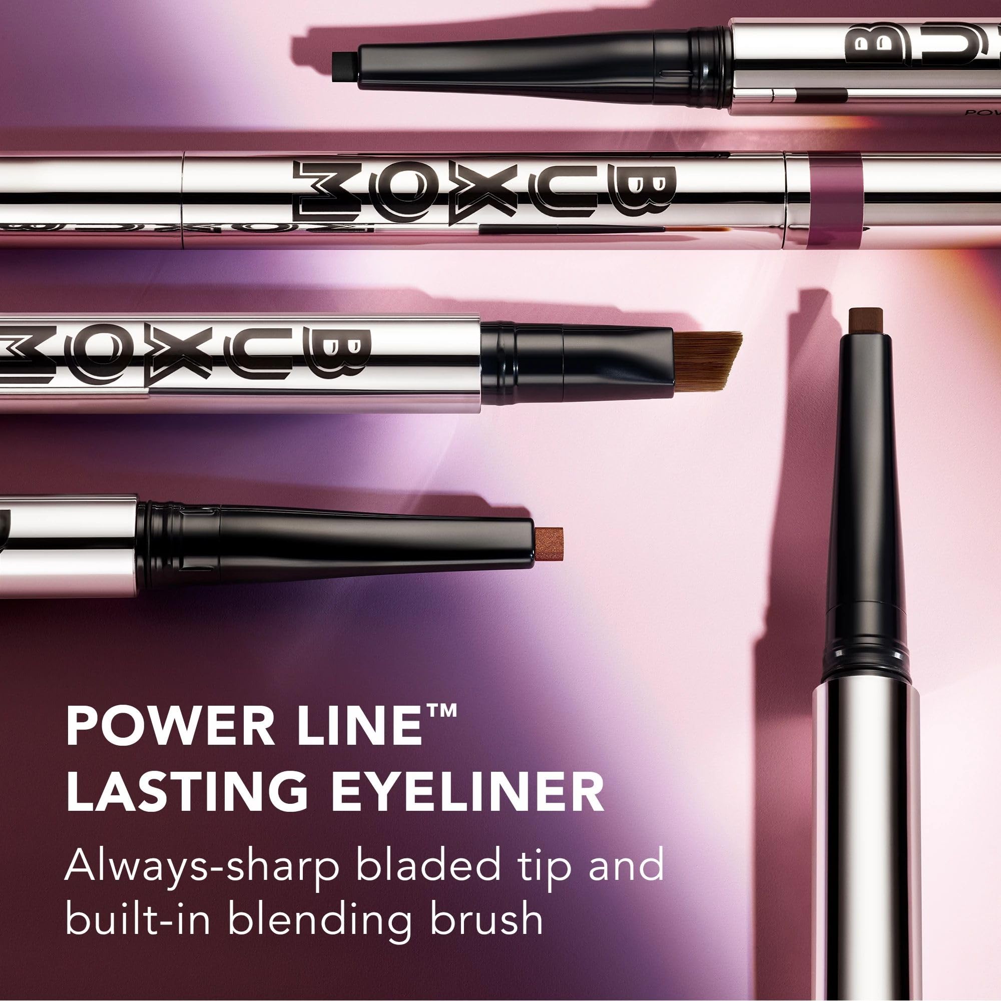 Buxom Power Line Lasting Eyeliner Copper Comeback enables precise cat-eye using built-in angled brush.
