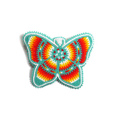 BuyBeaded butterfly turquoise hair clip showcases intricate beadwork and vibrant color
