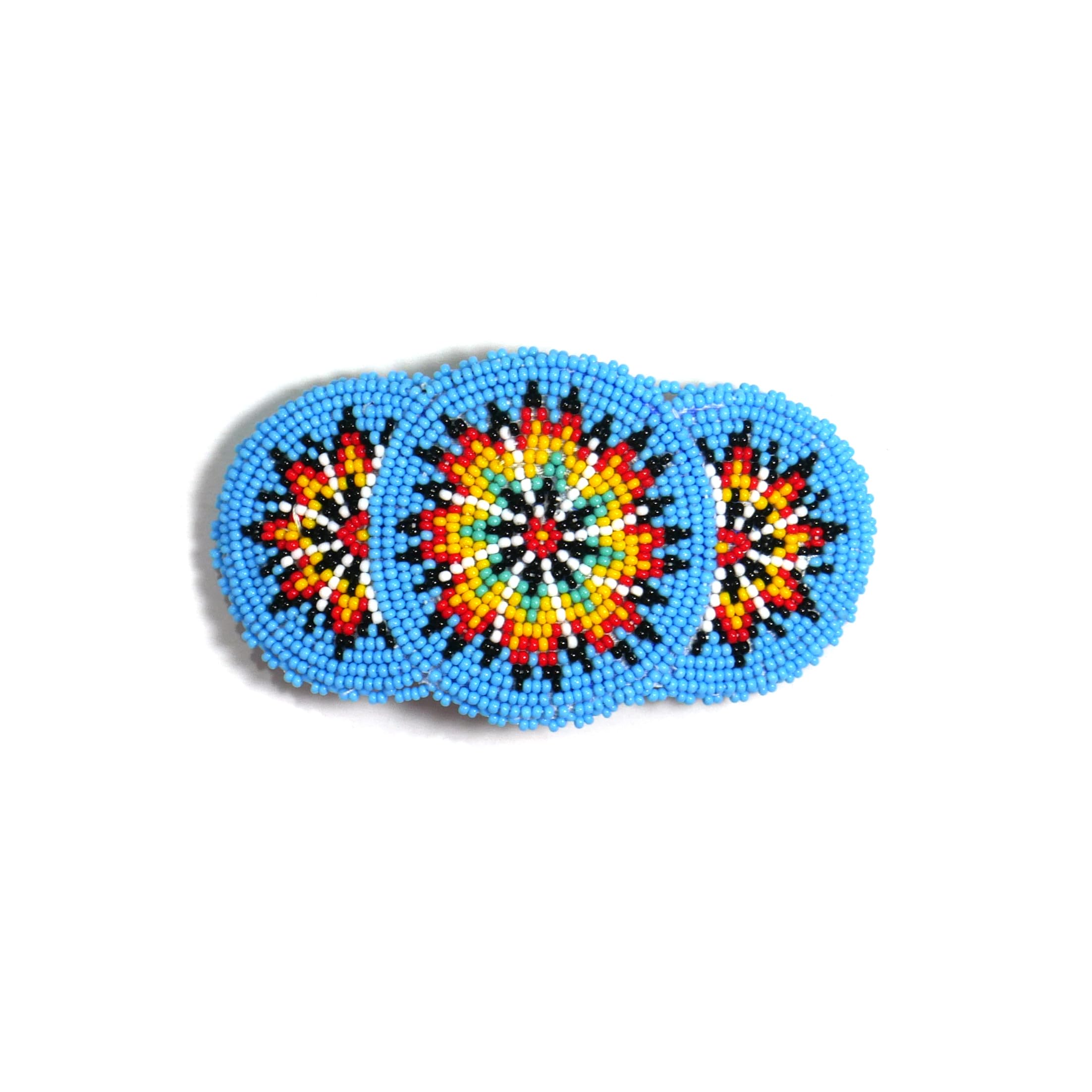 BuyBeaded hair clip pattern 16H skyblue with vibrant beadwork