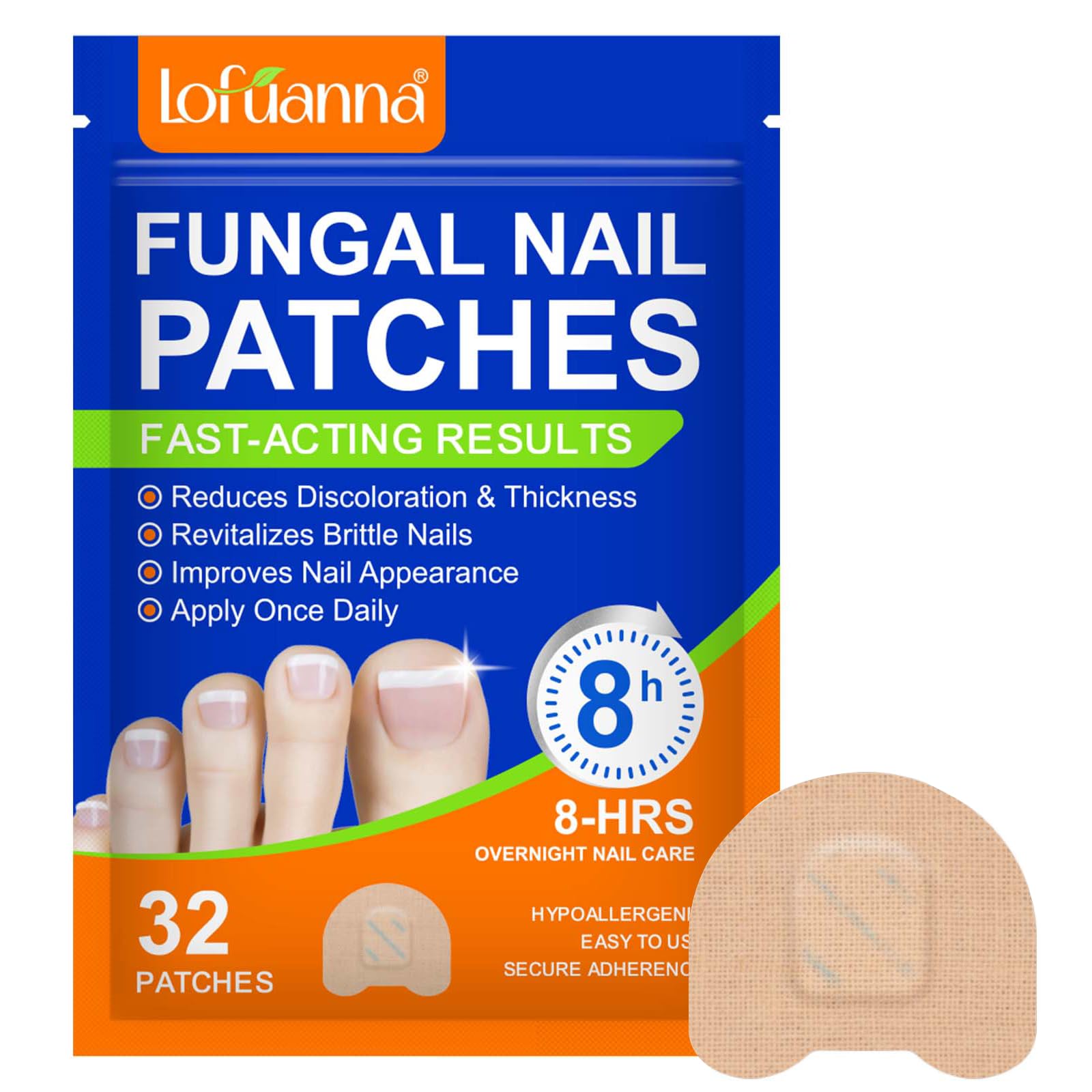 Buyourtaste toenail patches ready for nighttime application to support repair.