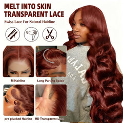 BVH 30-inch wig close-up shows texture, body wave and shine