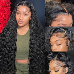 BWDWST 32-inch deep wave lace front wig for daily wear with natural-looking length.
