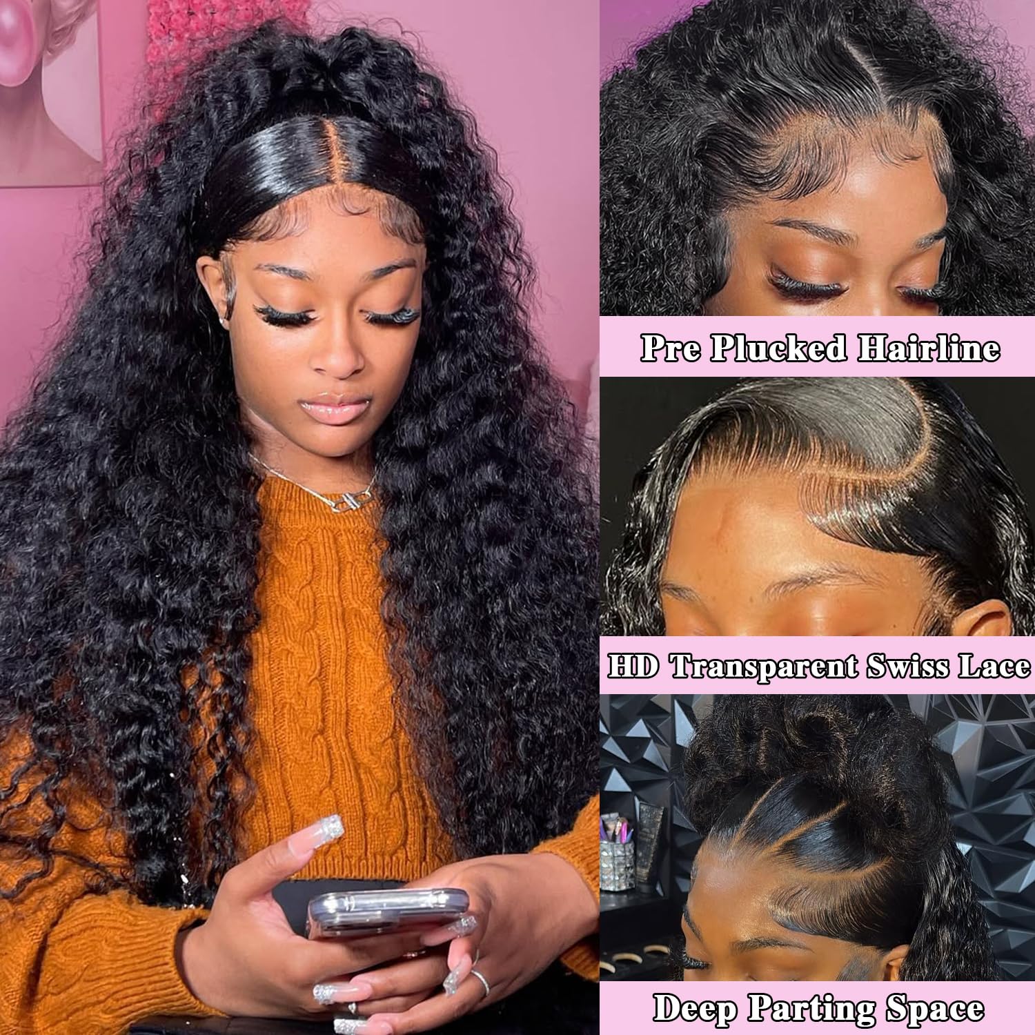 BWDWST pre-plucked hairline closeup for natural parting flexibility.