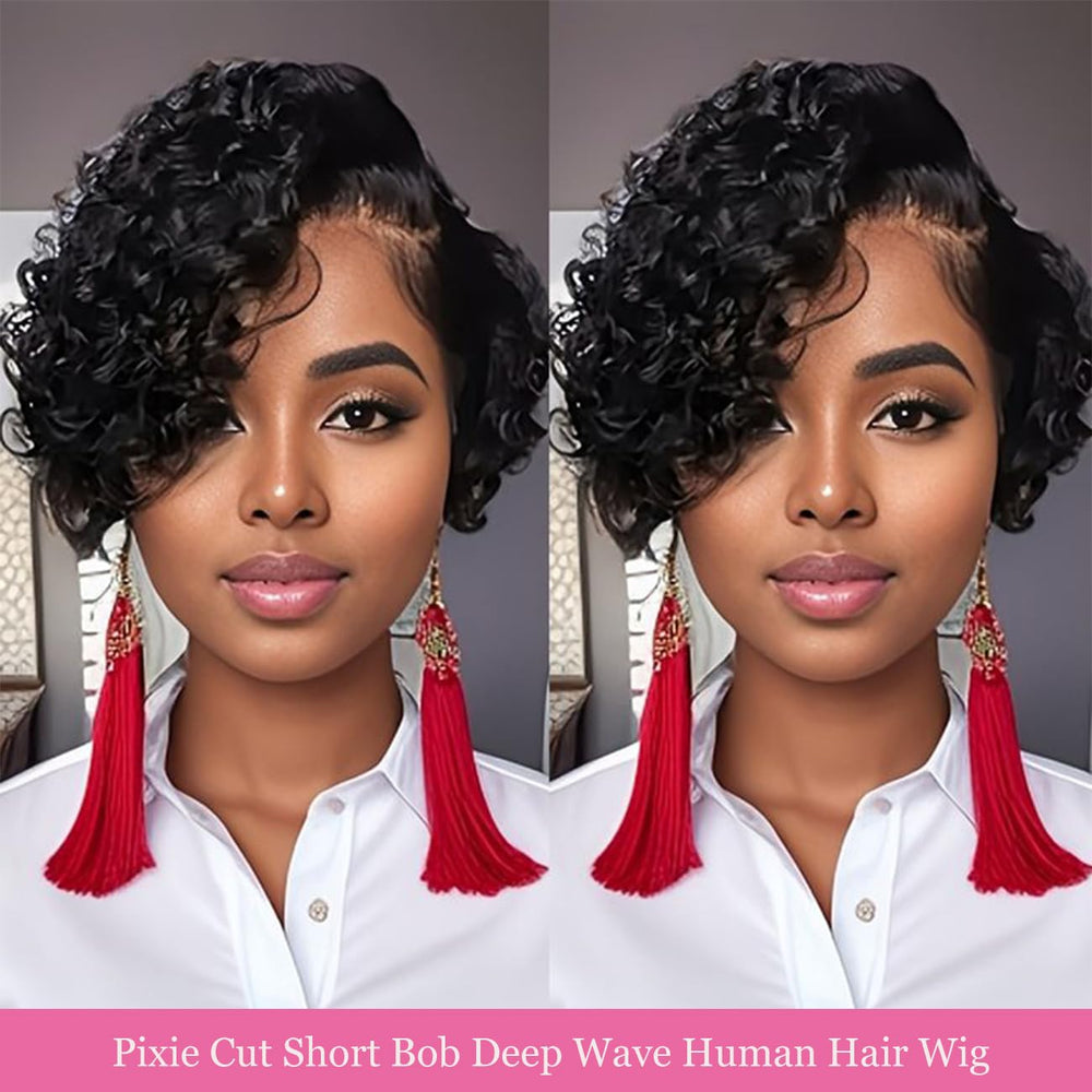 Bworto Deep Wave Virgin Hair Wig showcasing rich texture and versatile wear.
