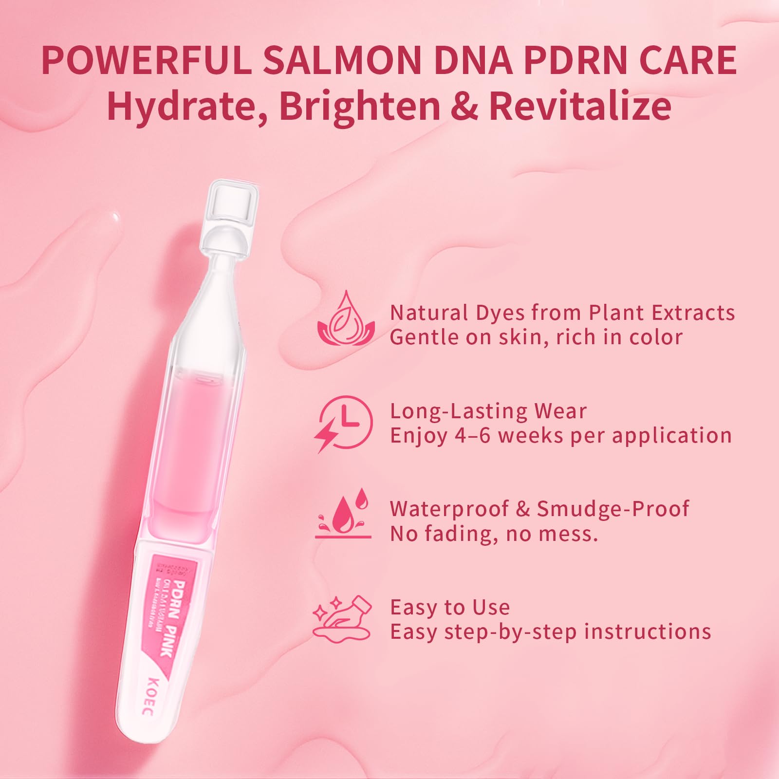 BXCVBNMKL Pink ampoule packaging ideal for daily on-the-go skin care.