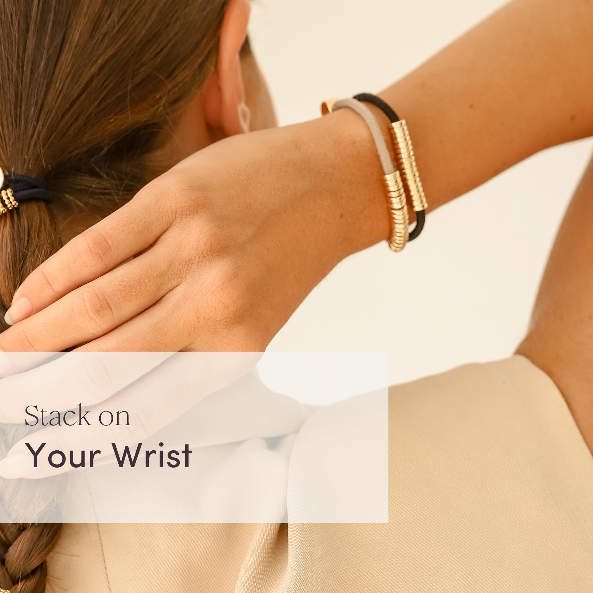 By Lilla decorative hair tie bracelets ponytail accessory for chic, effortless styling.