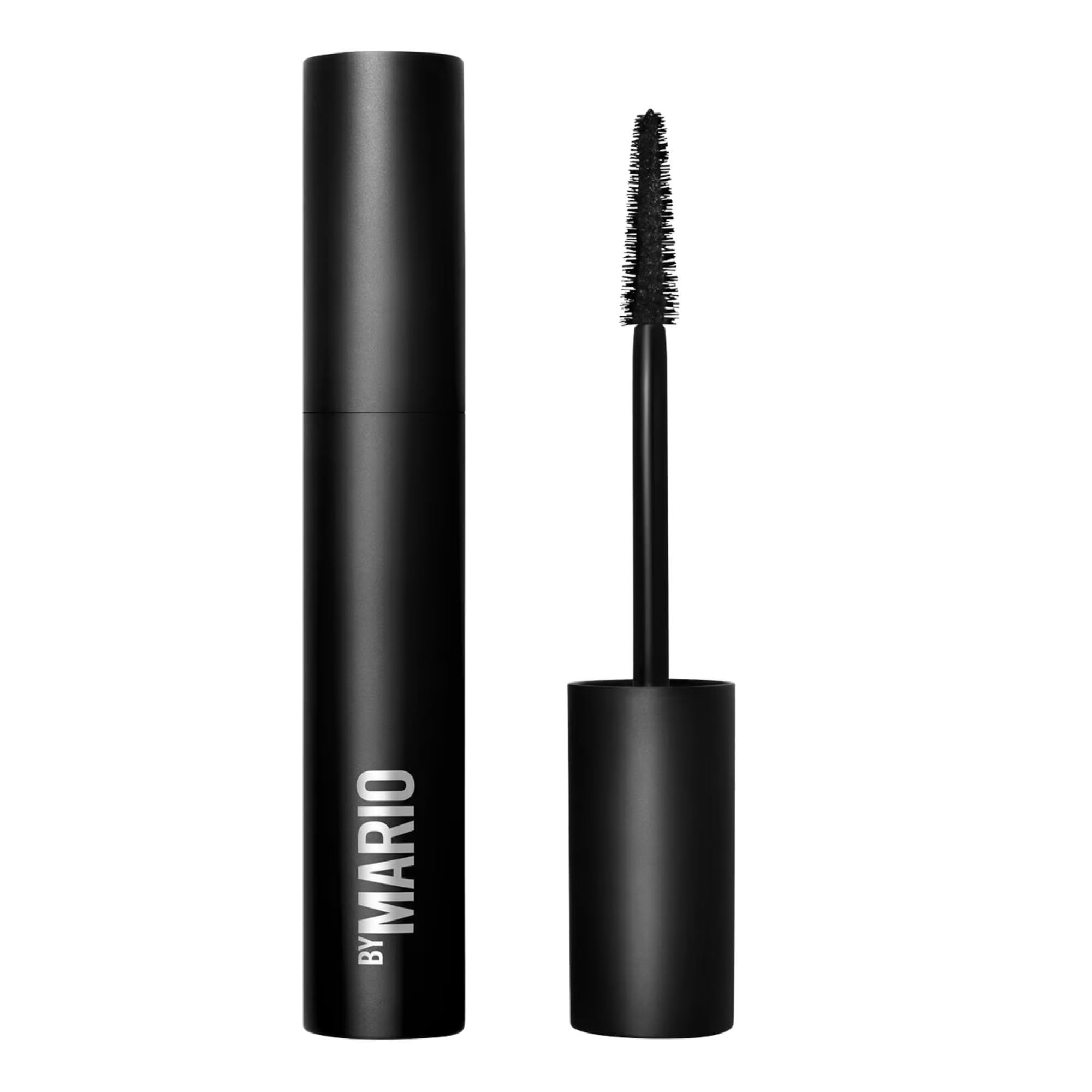 BY MARIO Master Mascara brush close-up showing custom bristles for smooth, clump-free coating