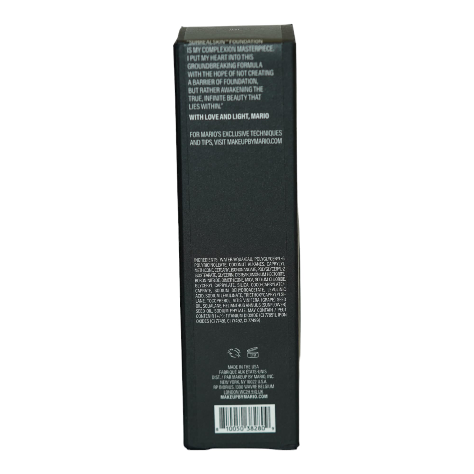 BY MARIO SurrealSkin hydration shot demonstrates lasting wear.