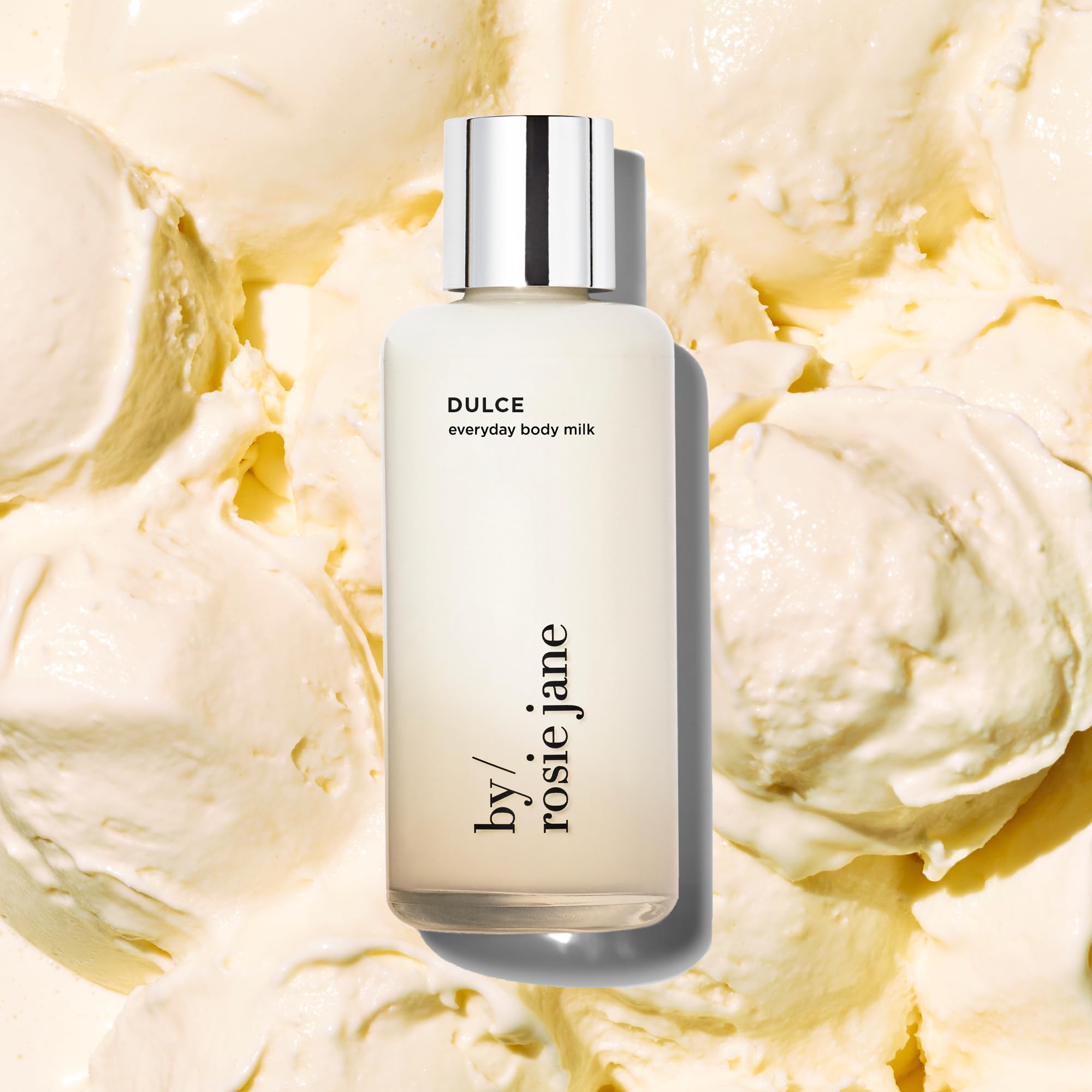 By Rosie Jane Everyday Body Milk Dulce ingredients: aloe vera and turmeric for soothing care.